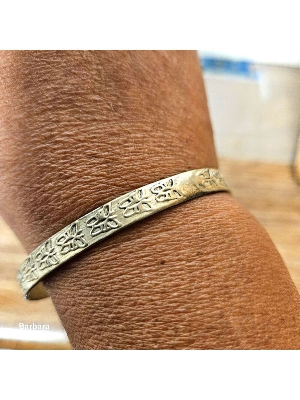 Vintage Mexican Handmade Butterfly Bangle Bracelet